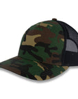 Richardson Five Panel Trucker - Military - Green Camo/Black
