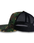 Richardson Five Panel Trucker - Military - Green Camo/Black
