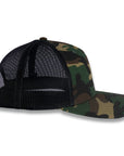 Richardson Five Panel Trucker - Military - Green Camo/Black