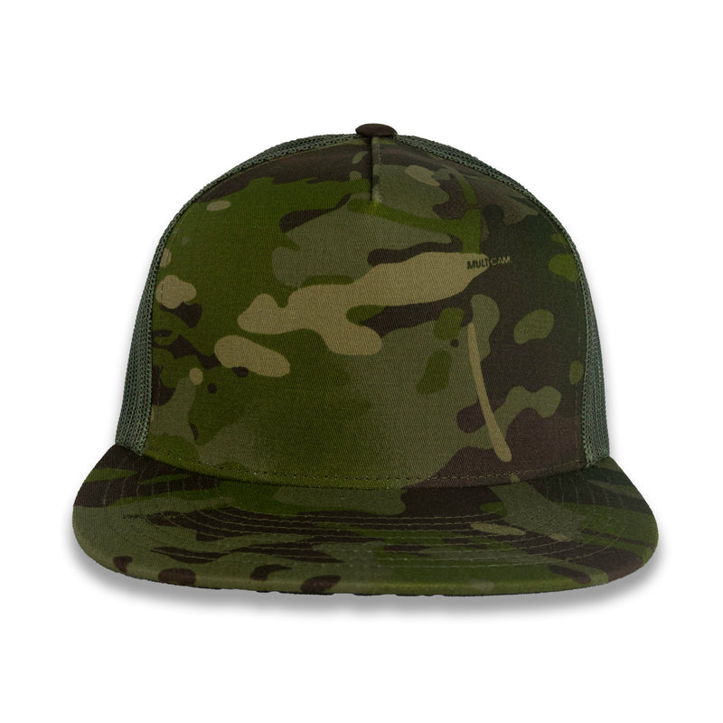 Yupoong Five-Panel Classic Mesh Trucker's Cap - Multicam Tropic/Green