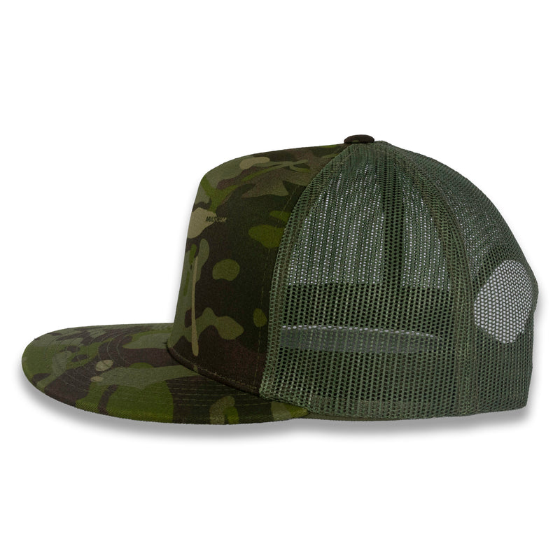 Yupoong Five-Panel Classic Mesh Trucker's Cap - Multicam Tropic/Green