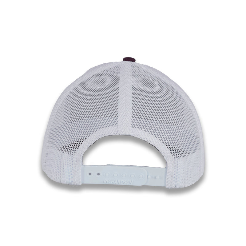 Richardson 112 Split Trucker - Maroon/White